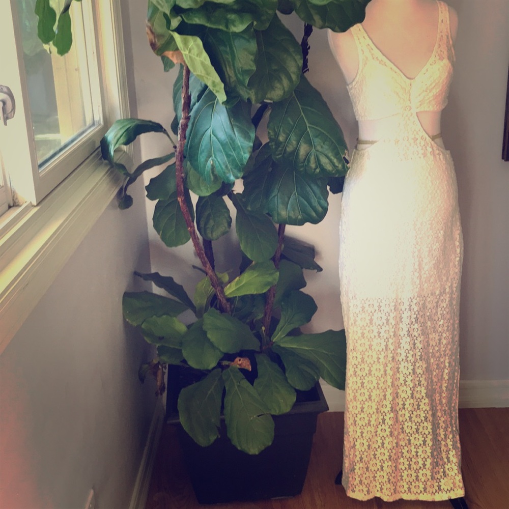 Beautiful White Lace Cut Out Bohemian Dress